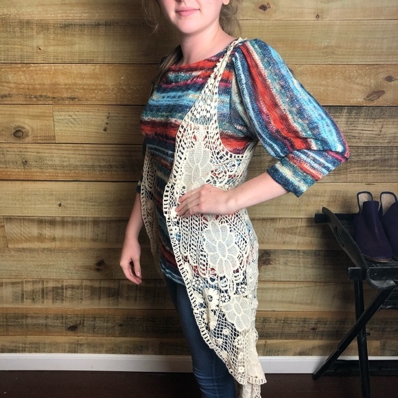 Crochet Lace boho style Cardigan - Picture 5 of 8